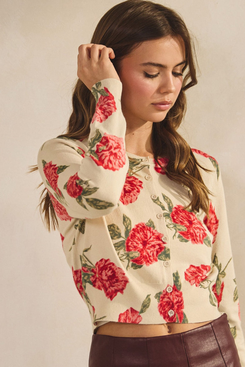 Luxe Soft Floral Button Down Cardigan