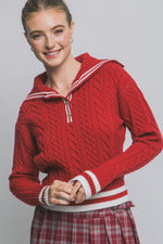 Sailor Collar Long Sleeve Sweater