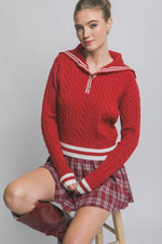 Sailor Collar Long Sleeve Sweater