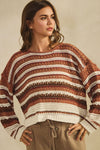 Luxe Crochet Stripe Sweater