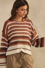 Luxe Crochet Stripe Sweater