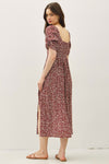 Ruched Bust Dress With Volume Sleeves