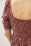 Ruched Bust Dress With Volume Sleeves