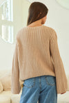 Solid Loose Knit Sweater Top