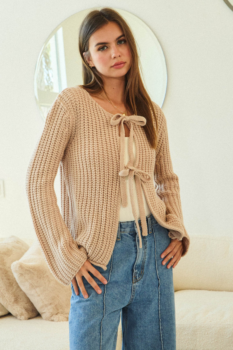 Solid Loose Knit Sweater Top