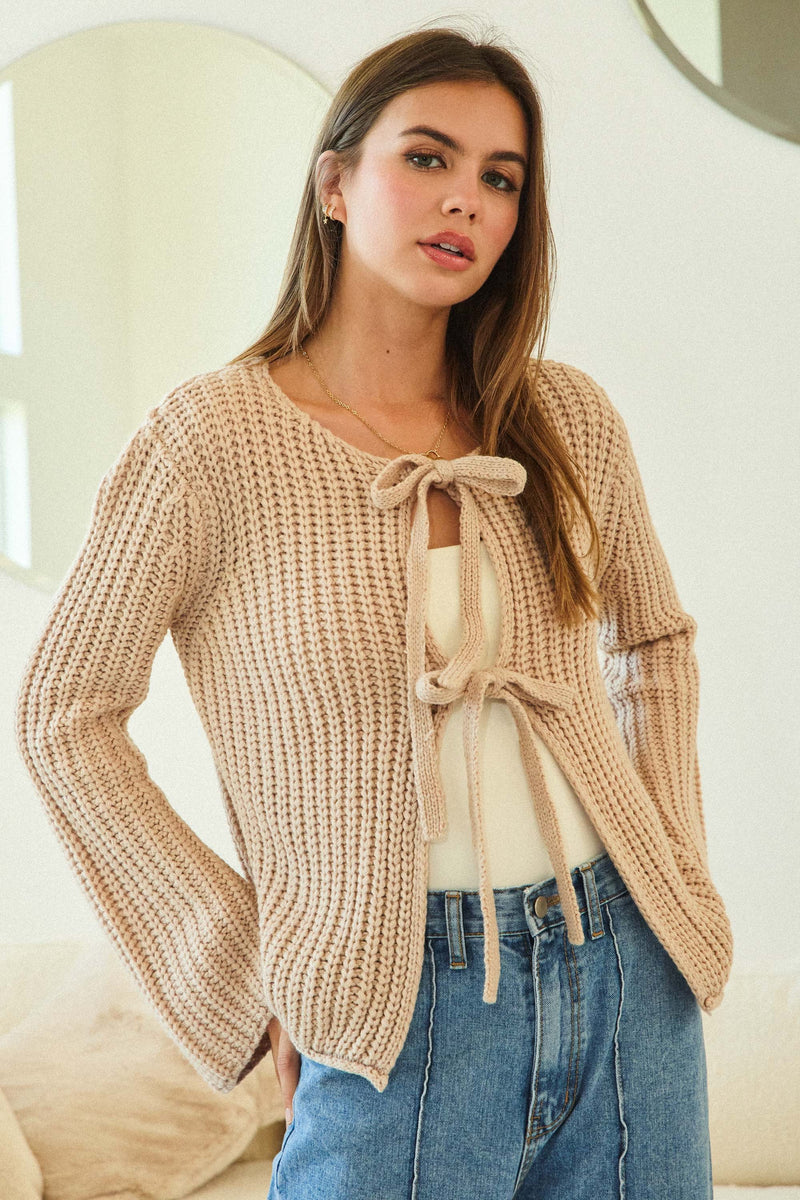 Solid Loose Knit Sweater Top