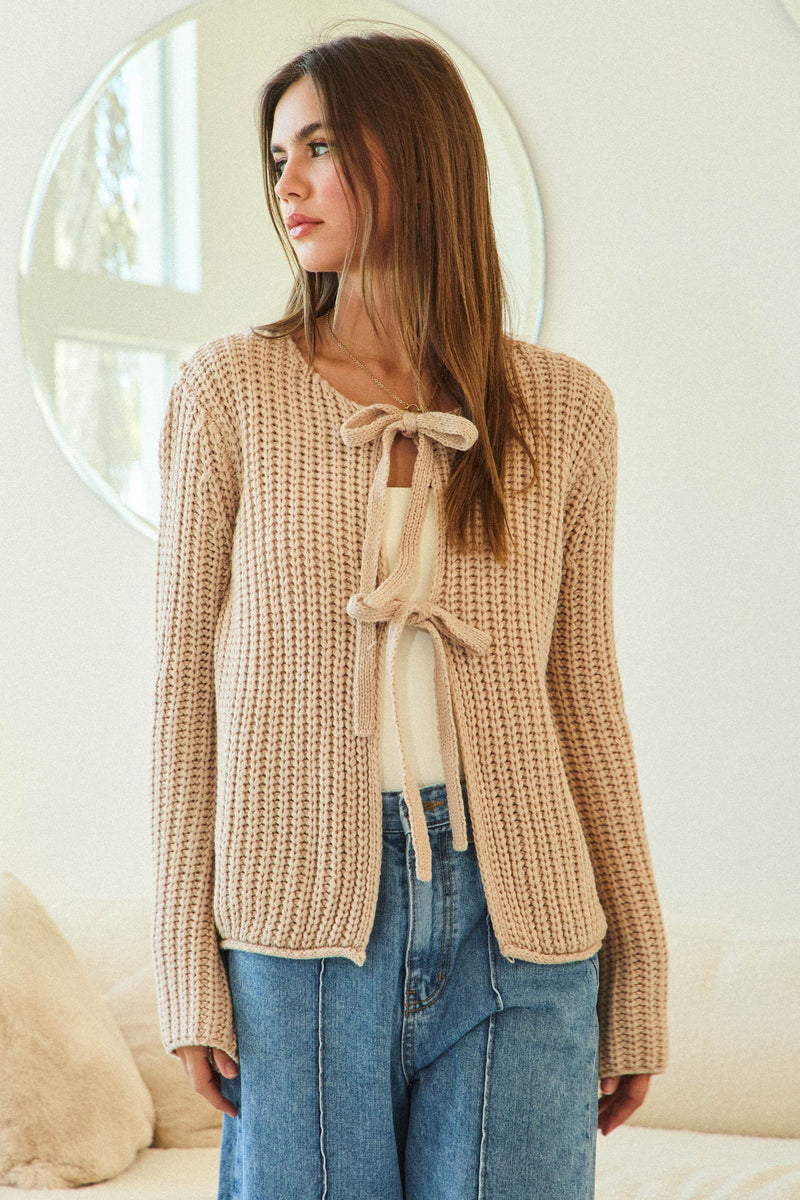 Solid Loose Knit Sweater Top