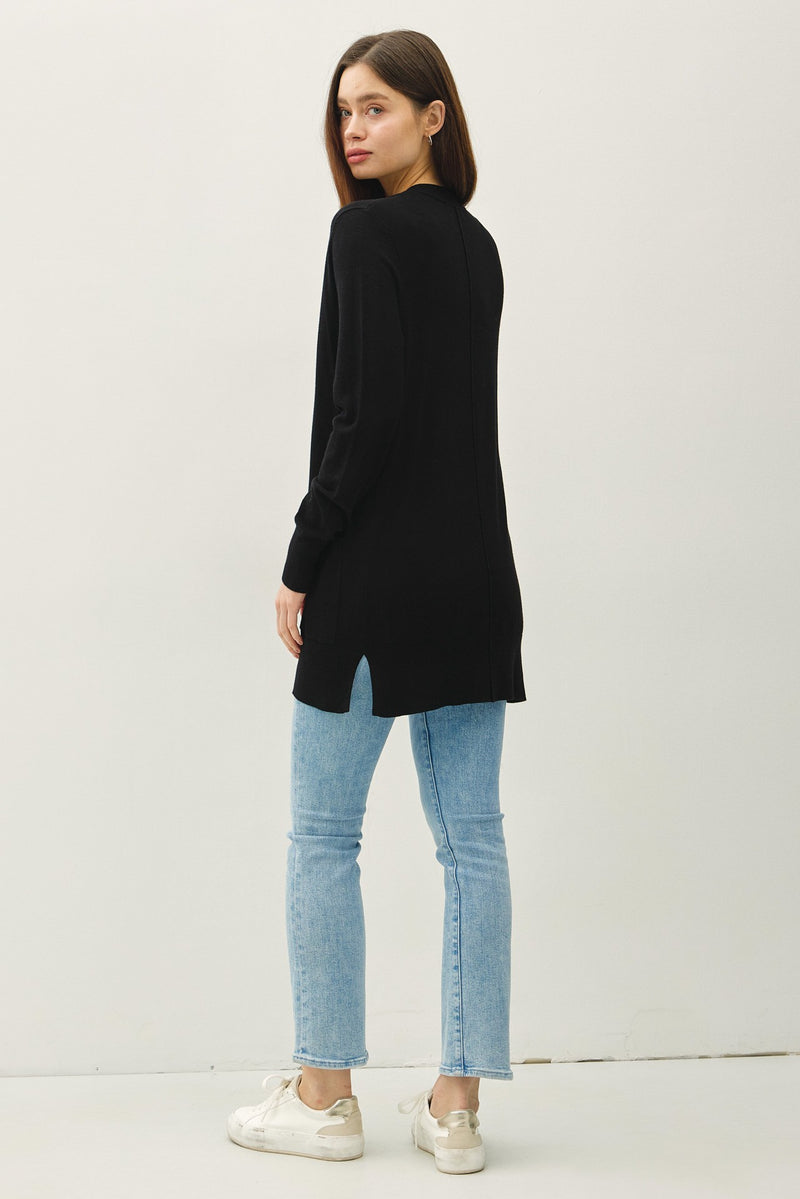 Viscose Open Front Essential Cardigan