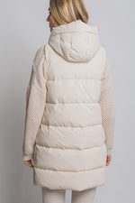 Hooded Long Quilted Puffer Vest