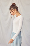 Twisted Backless Long Sleeve Knit Top