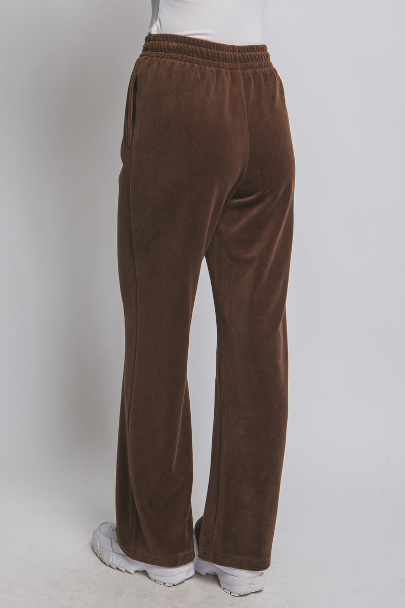 Elastic Waist Velour Sweatpants