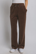 Elastic Waist Velour Sweatpants
