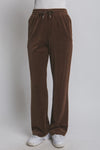 Elastic Waist Velour Sweatpants
