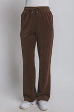Elastic Waist Velour Sweatpants