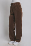 Elastic Waist Velour Sweatpants