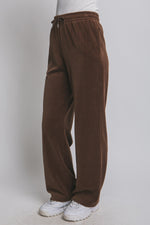 Elastic Waist Velour Sweatpants