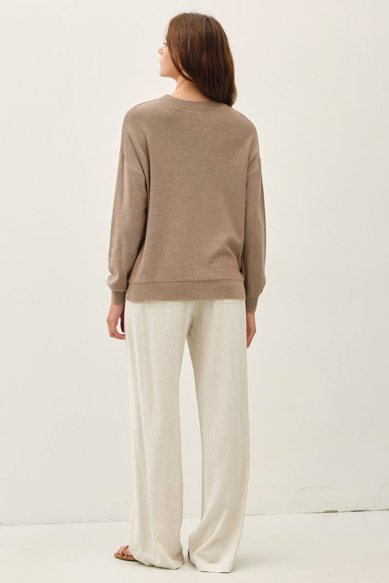 Slightly Oversized Drop Shoulder Sweater Top