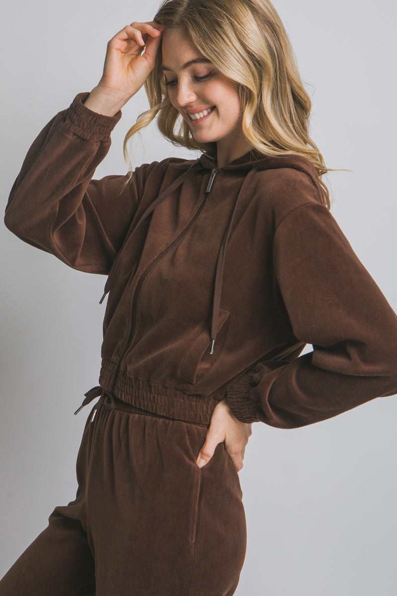 Velour Full Zip Hoodie