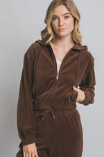 Velour Full Zip Hoodie