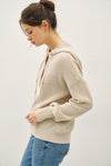 Chunky Knit Henley Hoodie Sweater