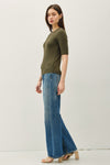 Modal Classic Ribbed Crewneck Short Sleeve Top