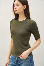 Modal Classic Ribbed Crewneck Short Sleeve Top