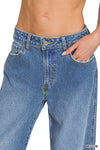 Zenana High Rise Cuffed Wide Leg Jean