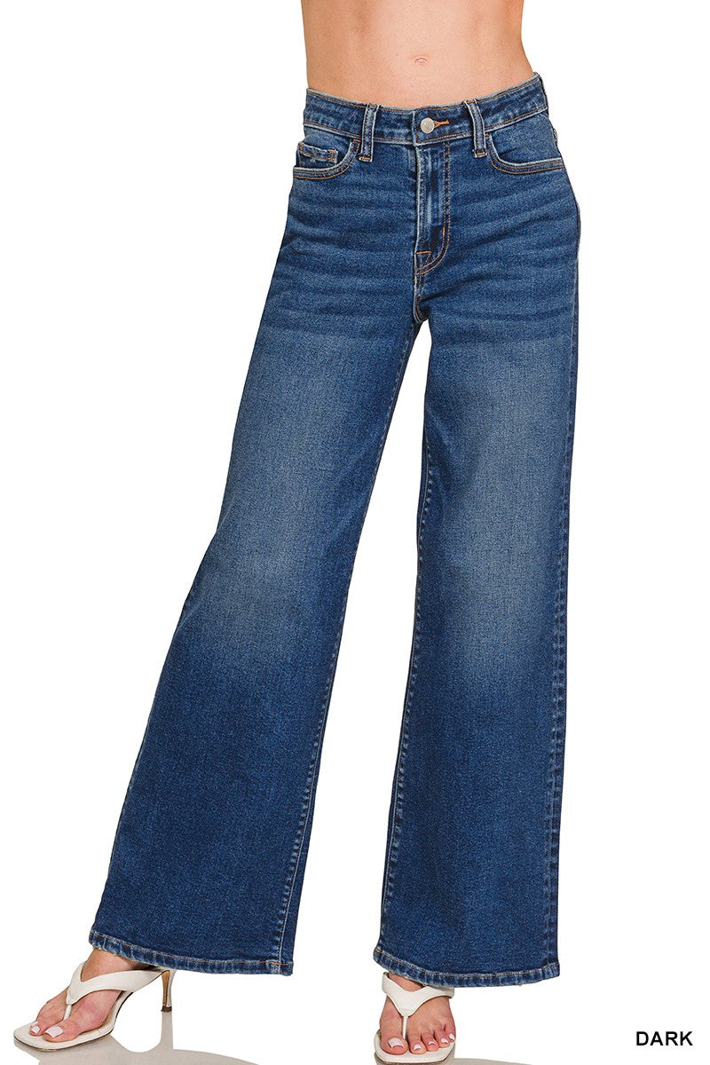 Zenana Dark Wash Wide Leg Jean