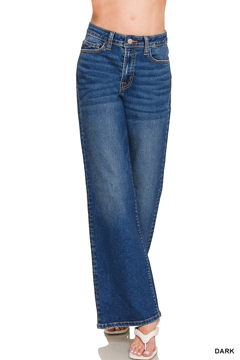 Zenana Dark Wash Wide Leg Jean