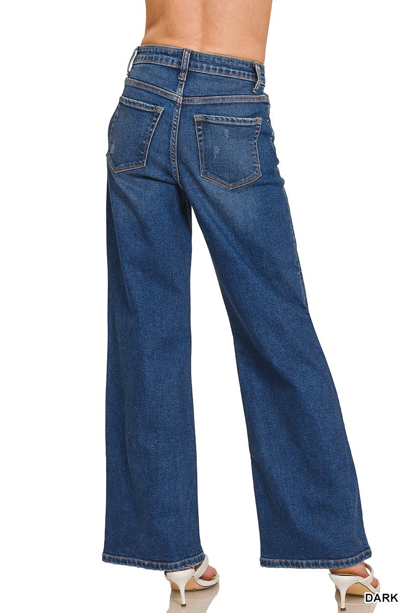 Zenana Dark Wash Wide Leg Jean