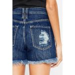 KanCan High Rise Distressed Mom Shorts