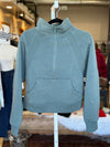 Fleece Half Zip Kangaroo Pocket Sweatshirts