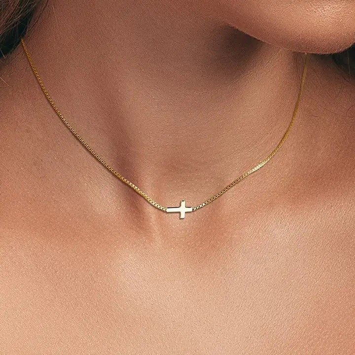 18K Stainless Steel Tarnish Free Cross Necklace