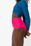 Hibiscus High Waisted Ruched Swim Bottoms