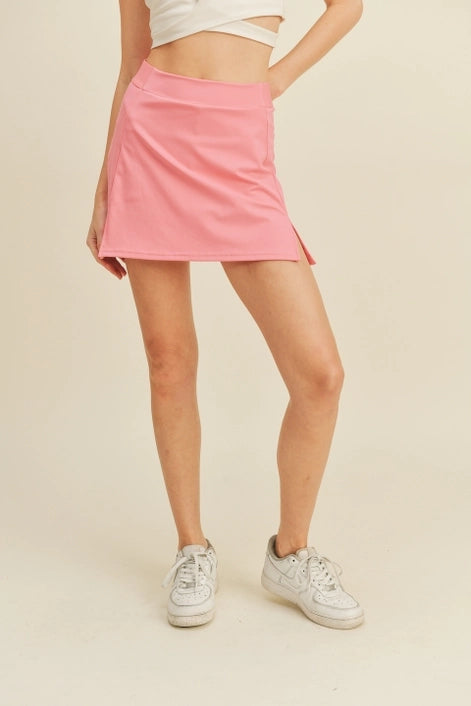 Pink High Waist Tennis Skirt