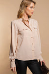 Elegant Silky Button-Up Shirt