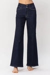Judy Blue High Waist Rinse Wash Geometric Embroidery Wide Leg Jean