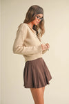 Zip Up Knit Sweater Hoodie
