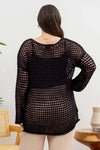 Plus Oversized Sheer Crochet Pullover