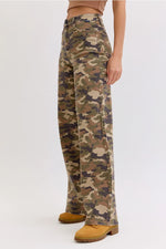 Cello Camo High Rise Wide Leg Jeans