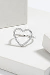 925 Sterling Silver Inlaid Zircon Heart Ring