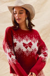 Frosted Ribbon Holiday Sweater