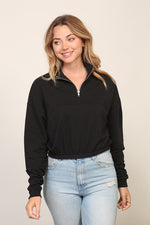 Half-Zip Cropped Hoodie