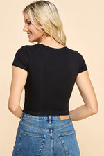 Crew Neck Double Layered Crop Top