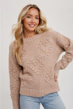 Heart Shape Pom Pom Sweater Pullover