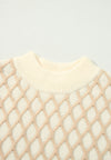 Diamond Pattern Mock Neck Long Sleeve Sweater