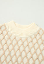 Diamond Pattern Mock Neck Long Sleeve Sweater