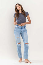 Lovervet by Vervet High Rise Distressed Straight Jeans