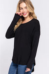 Long Dolman Sleeve Round Neck Rayon Jersey Top