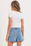 Business In The Front Denim Skort